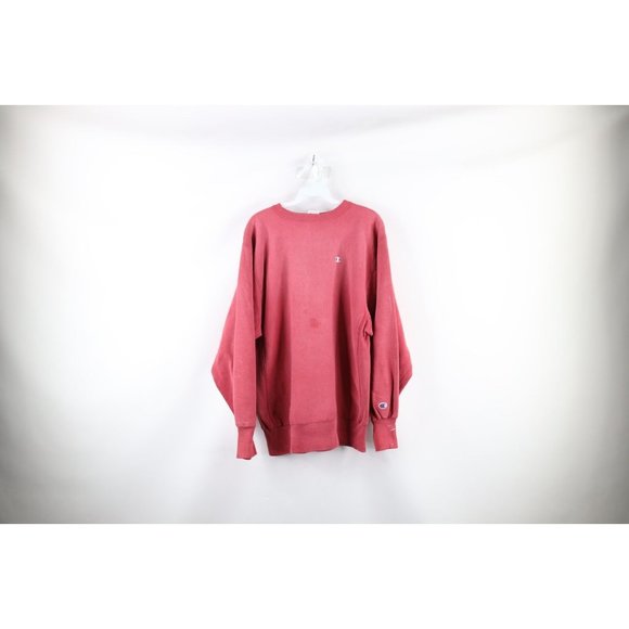 Champion Other - Vintage 80s Champion Reverse Weave XL Thrashed Crewneck Sweatshirt Raspberry USA